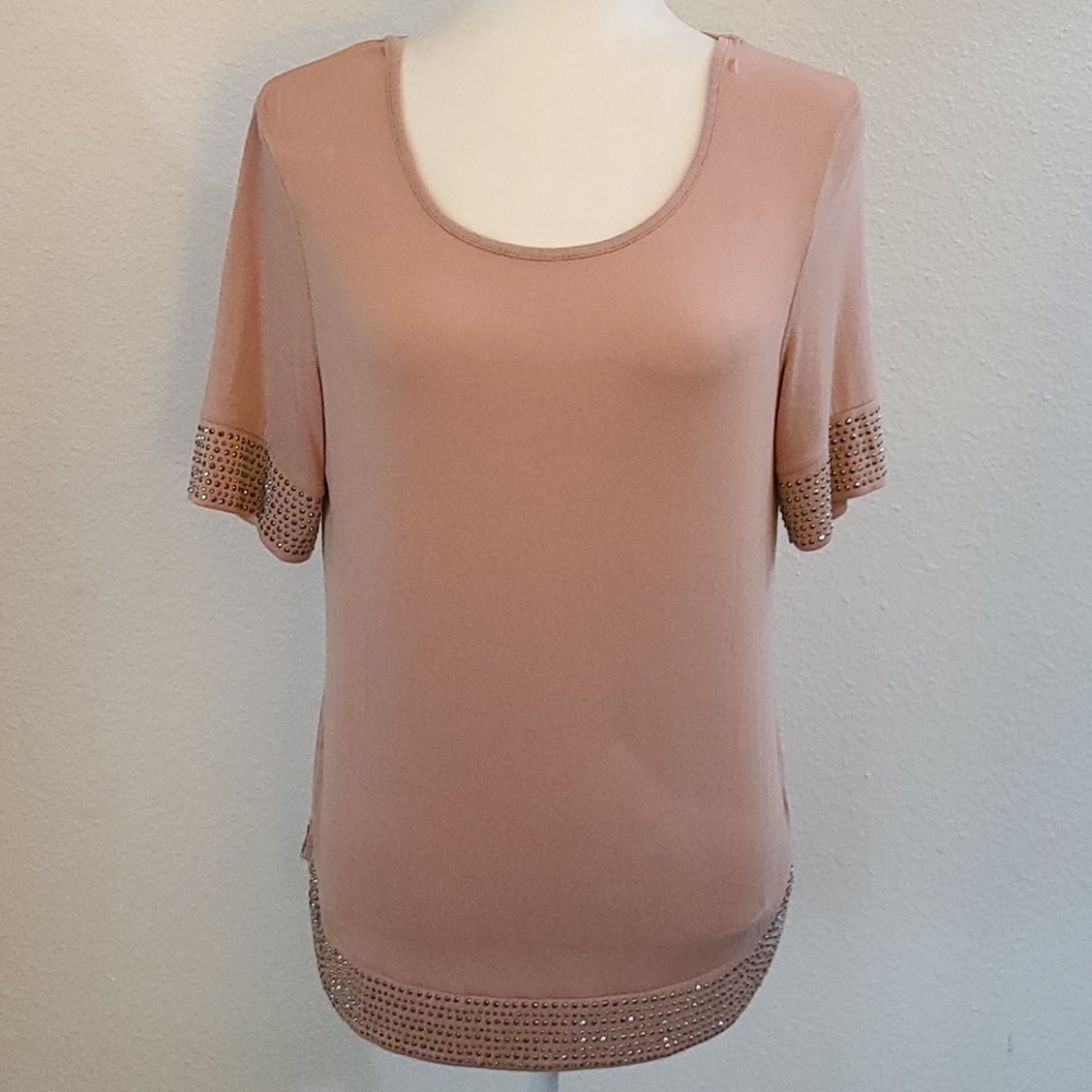 Dusty Rose Top with Embellishments